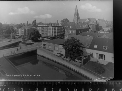 46395 W4290 Bocholt GLASNEGATIV Partie an der Aa