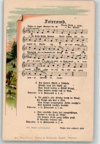 1903 Text und Melodie des Liedes Feieromd von Günther