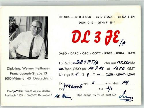München DL3JE Dipl.-Ing. Werner Feilhauer Franz Josef Straße