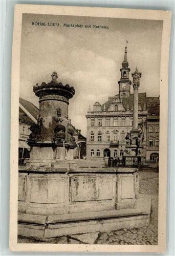 Ceska Lipa 1929 Rathaus Marktplatz Brunnen
