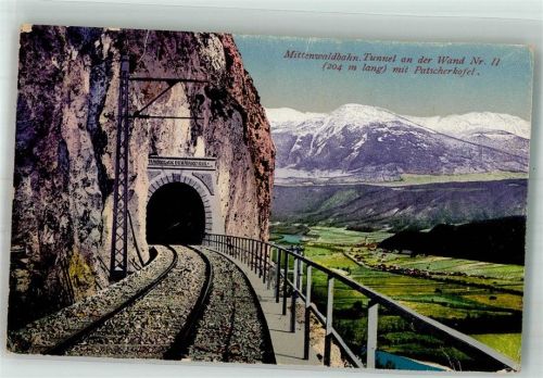 Zirl Tunnel an der Wand Nr. II der Mittenwaldbahn mit Patscherkofel Verlag Purger & Co. Nr. 12616