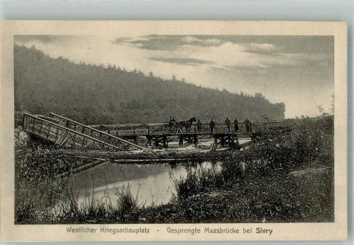Sivry-sur-Meuse Feldpost WK I V, Reservekorps gesprengte Maasbrücke