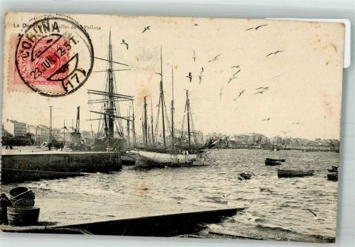 La Coruna 1912 Hafen Marke bildseitig