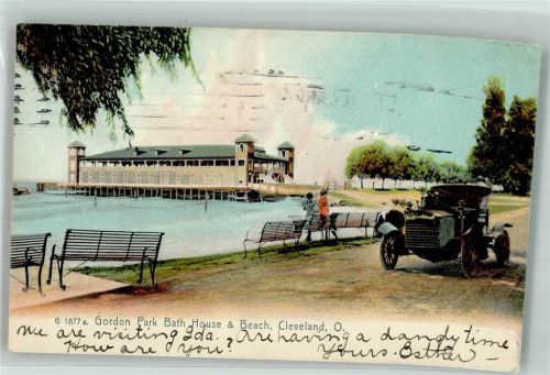 Cleveland 1908 Auto Gordon Park Bath House und Beach