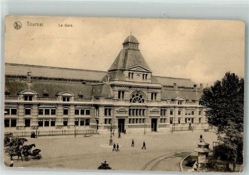 Tournai 1914 Bahnhof Feldpost WK I