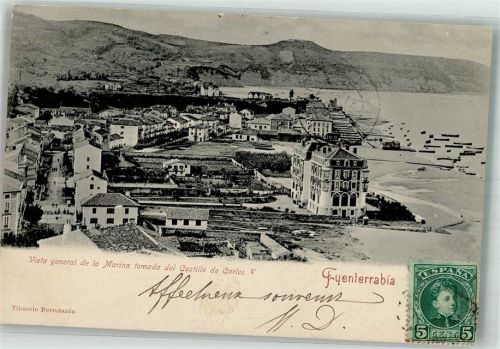 Fuenterrabia Burg Castillo de Carlos V. Marina Marke bildseitig
