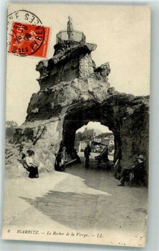 Biarritz 1906 Le Rocher de la Vierge Marke bildseitig