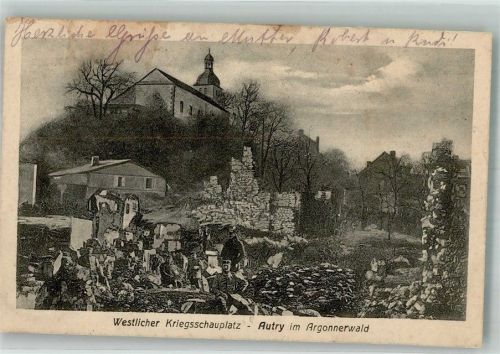 Autry 1915 Feldpost WK I 3.Batl.K,I,R. 145 Trümmer