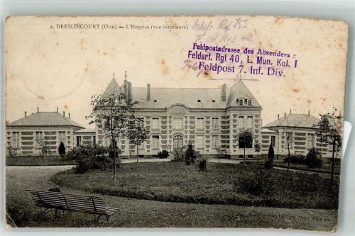 Ribecourt-Dreslincourt 1916 Feldpost WK I IV.Armeekorps Krankenhaus