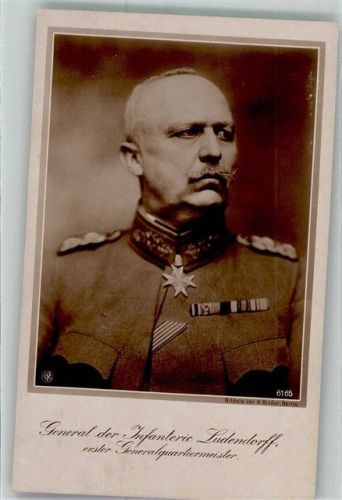 Portrait des Generalquartiermeisters und General der Infanterie in Uniform mit Orden WK I Fotograf Binder NPG 6165