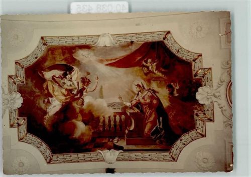 Großheubach Kloster Engelberg Innenaufnahme Deckengemälde Mariä Verkündigung in der Wallfahrtskirche