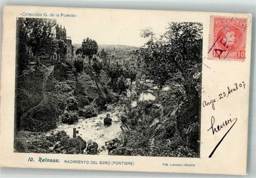 Santander 1907 Reinosa Nacimiento del Ebro Marke bildseitig