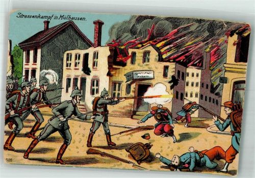 Mulhouse 1917 Straßenkampf Feldpost WK I
