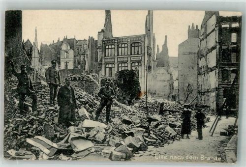 Lille 1915 Trümmer Feldpost WK I 6.Armee