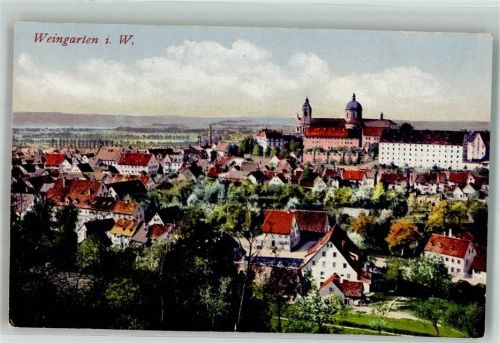 Weingarten Panorama des Ortes mit der Benediktiner-Abtei