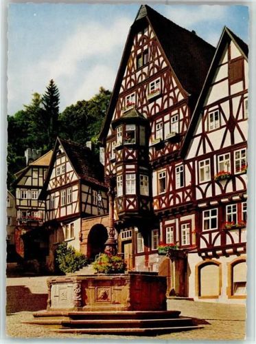 Miltenberg Marktplatz Brunnen Fachwerkhäuser