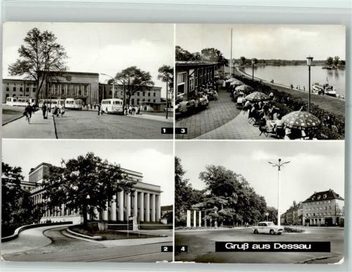 Dessau Hauptbahnhof Landestheater HO-Gaststätte Kornhaus an der Elbe An den sieben Säulen