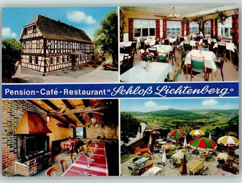 Lichtenberg Pension Café Restaurant Schloß Lichtenberg Innenaufnahmen Terrasse 4-Bildaufnahme