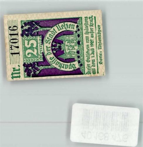 Uelzen Notgeld 25 Pfg. Eule