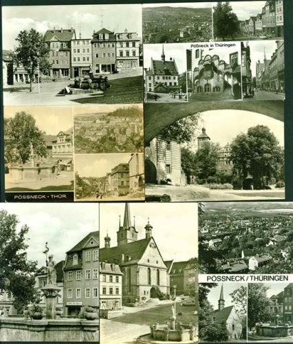 Pößneck Lot mit 7 AK, ca. 1970-1987; gute Erhaltung, wenige gelaufen
