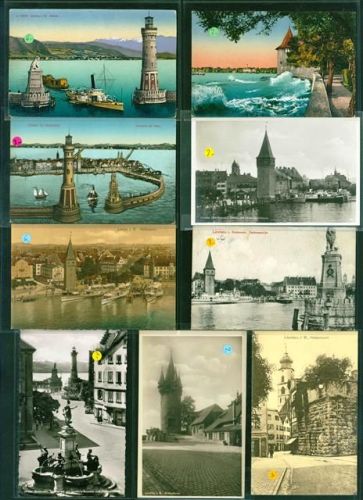 Lindau Lot mit 105 AK, 1905-1945 wenige danach; überwiegend gute Erhaltung, größtenteils gelaufen