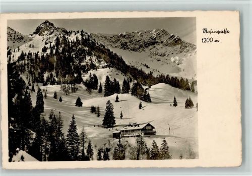 Oberaudorf Winter an der Rosengasse Stempel 1942 AKU2