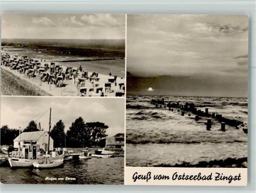 Zingst Strand Strandkörbe Hafen am Strom Sonnenuntergang 3-Bildaufnahme AKU2