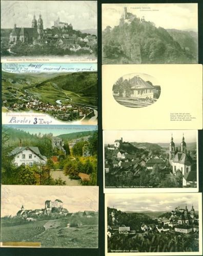 Umkreis 85... alte plz ohne Nürnberg Lot mit 59 AK sehr wenige doppelt, ca. 1909-1950; überwiegend gute Erhaltung, ca. Hälfte gelaufen