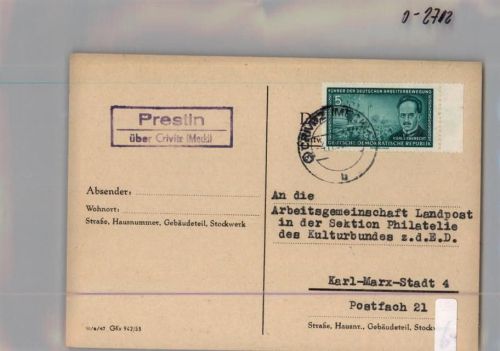Prestin Landpoststempel