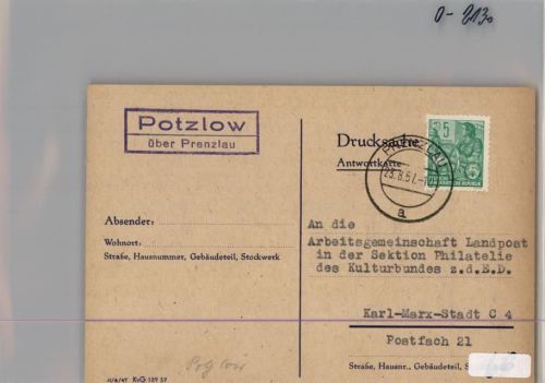 Potzlow Landpoststempel