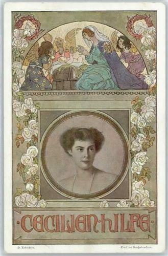 Cecilienhilfe , Jugendstil Künstlerkarte