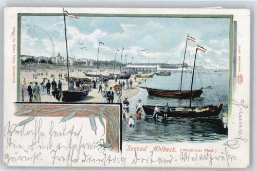 Ahlbeck Meer Strand Boot Flagge Fußgänger