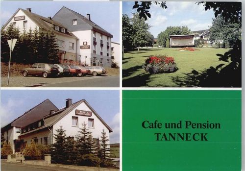 Bad Endbach Cafe Pension Tanneck Wiese Blumen Auto