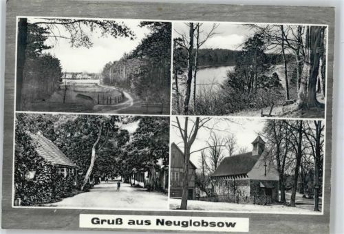 Neuglobsow Wald See Kirche Fußgänger