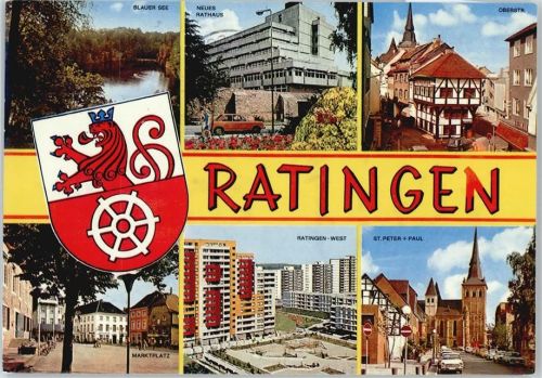 Ratingen See Rathaus Auto Oberstraße Kirche Marktplatz Laterne