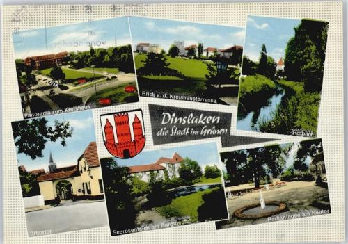 Dinslaken Bach Panorama Tor Springbrunnen