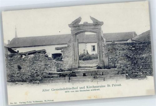 Saint-Privat-d'Allier Kirchruine, Alter Gemeindefriedhof