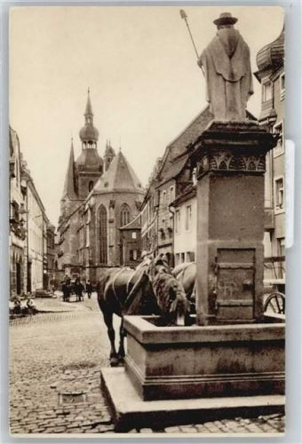 St. Wendel Brunnen Pferd Kutsche Kirche