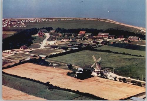 Westerholz Fliegeraufnahme Meer Feld Mühle Haus Baum