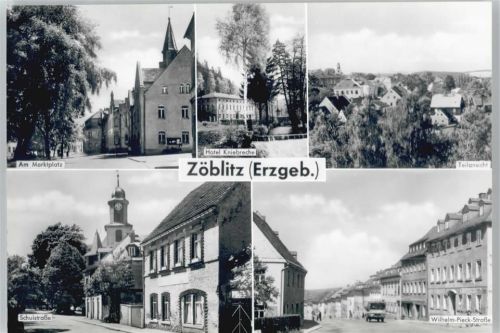 09517 O9347 Zöblitz - Hotel Kniebreche , Marktplatz, Schulstrasse