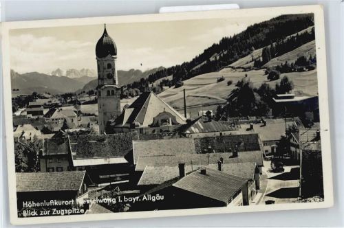 Nesselwang Blick zur Zugspitze, Kirche