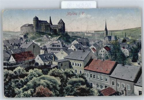 Mylau Gesamtansicht mit Schloss