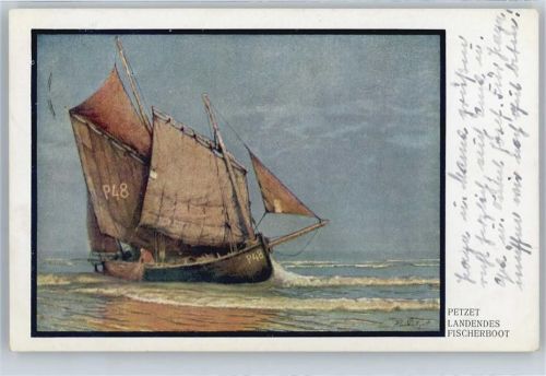 Petzet , landendes Fischerboot AKU2