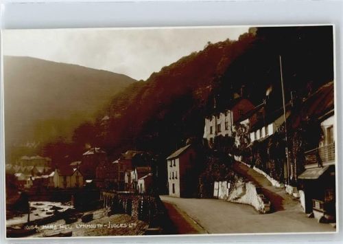 Lynmouth Fluss See Straße Haus Berg