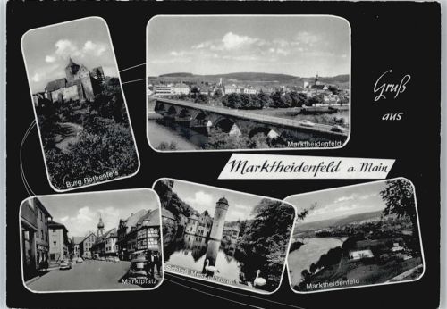 Marktheidenfeld Burg Rothenfels, Marktplatz, Schloss, Gesamtansicht
