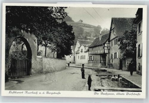 Auerbach Bach Dorfstraße Fußgänger