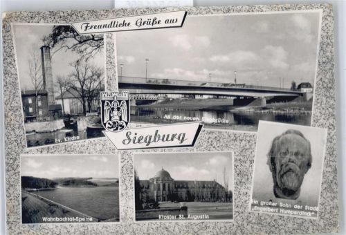 Siegburg Ev. Kirche, Wahnbachtal-Sperre, Kloster St Augustin, Siegbrücke
