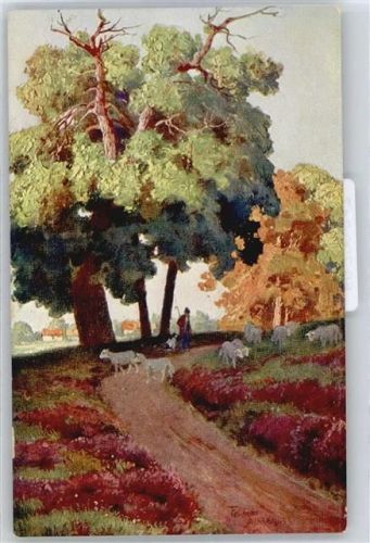 Alex Fechner , Waldweg , Schäfer mit Herde