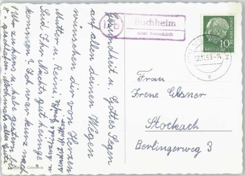 Buchheim Landpoststempel, Geburtstag, Blume Rose
