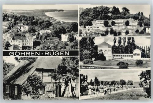 Göhren FDGB-Urlauberdorf, Altes Strohdachhaus, Konzertplatz, Strandpromenade